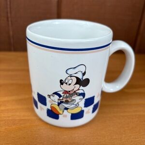 Vintage Disney Mickey Mouse Chef Mug - White and Blue, Gourmet Mickey